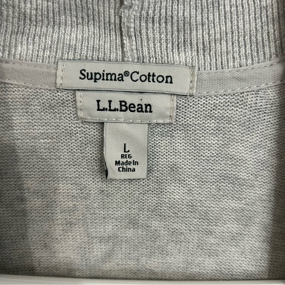LL Bean womens large 100% Supima Cotton Open Front Cardigan waffle knit - Picture 4 of 6
